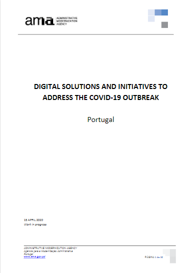 Portugal experience: «Digital solutions and initiatives to address the COVID-19 outbreak»